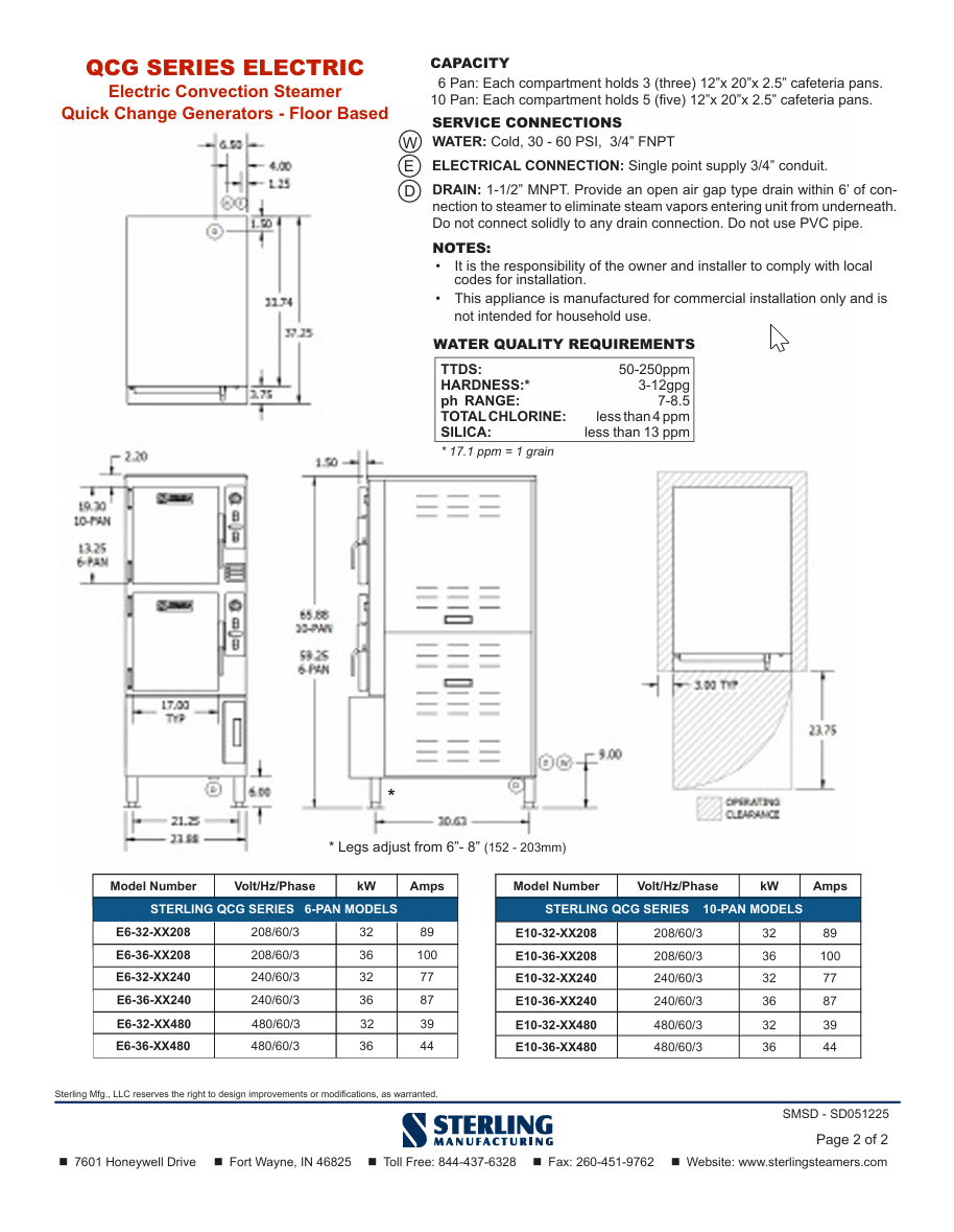 QCG Electric Spec Sheet May 2025 page 1